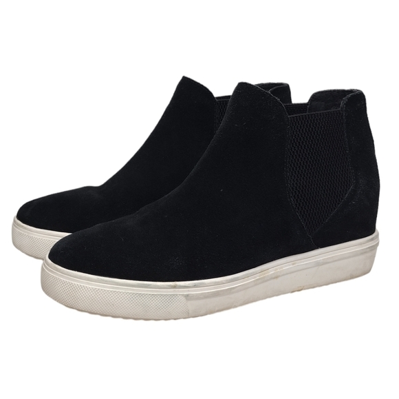 Steve Madden Shoes - Steve Madden Sultan Women's Black Suede Chelsea Ankle Sneaker Shoes Size 8M